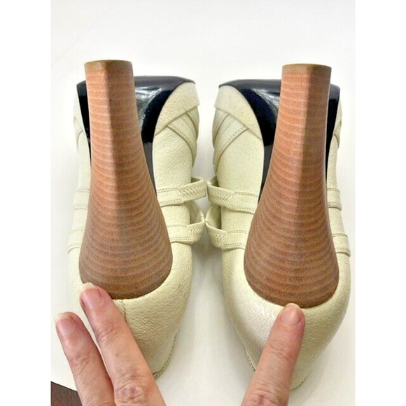 Vintage Louis Vuitton Ivory Cream Leather Strappy Platform Pumps Heels Sz 38.5 8 - Picture 14 of 16
